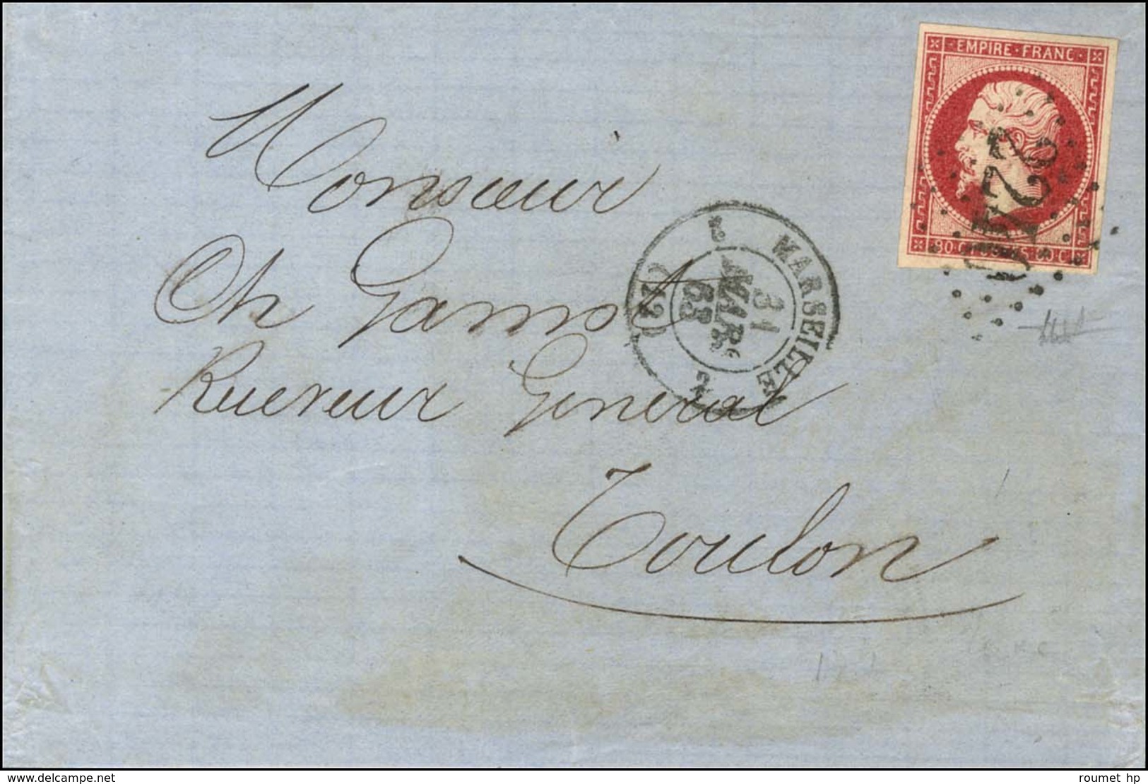 GC 2240 / N° 17 A Superbe Nuance Càd MARSEILLE (12). 1863. - SUP. - 1853-1860 Napoleon III