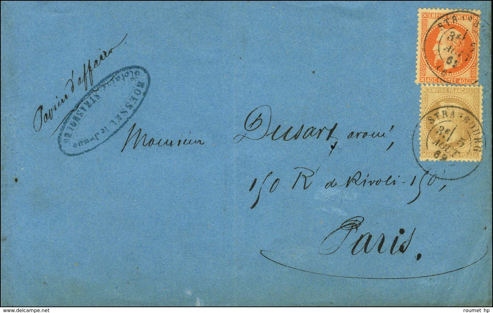 Càd T 17 STRASBOURG (67) / N° 28 + 31 Sur Papier D'affaires. 1869. - SUP. - 1863-1870 Napoleon III Gelauwerd