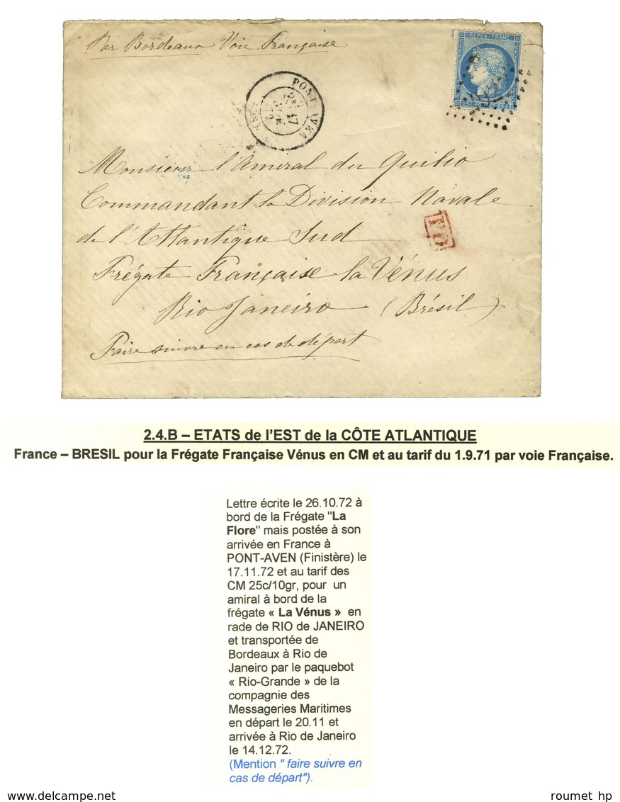 GC 2927 / N° 60 Càd T 17 PONT-AVEN (28) Sur Lettre Avec Texte Adressée Au Tarif De Militaire Au Commandant De La Divisio - 1871-1875 Cérès