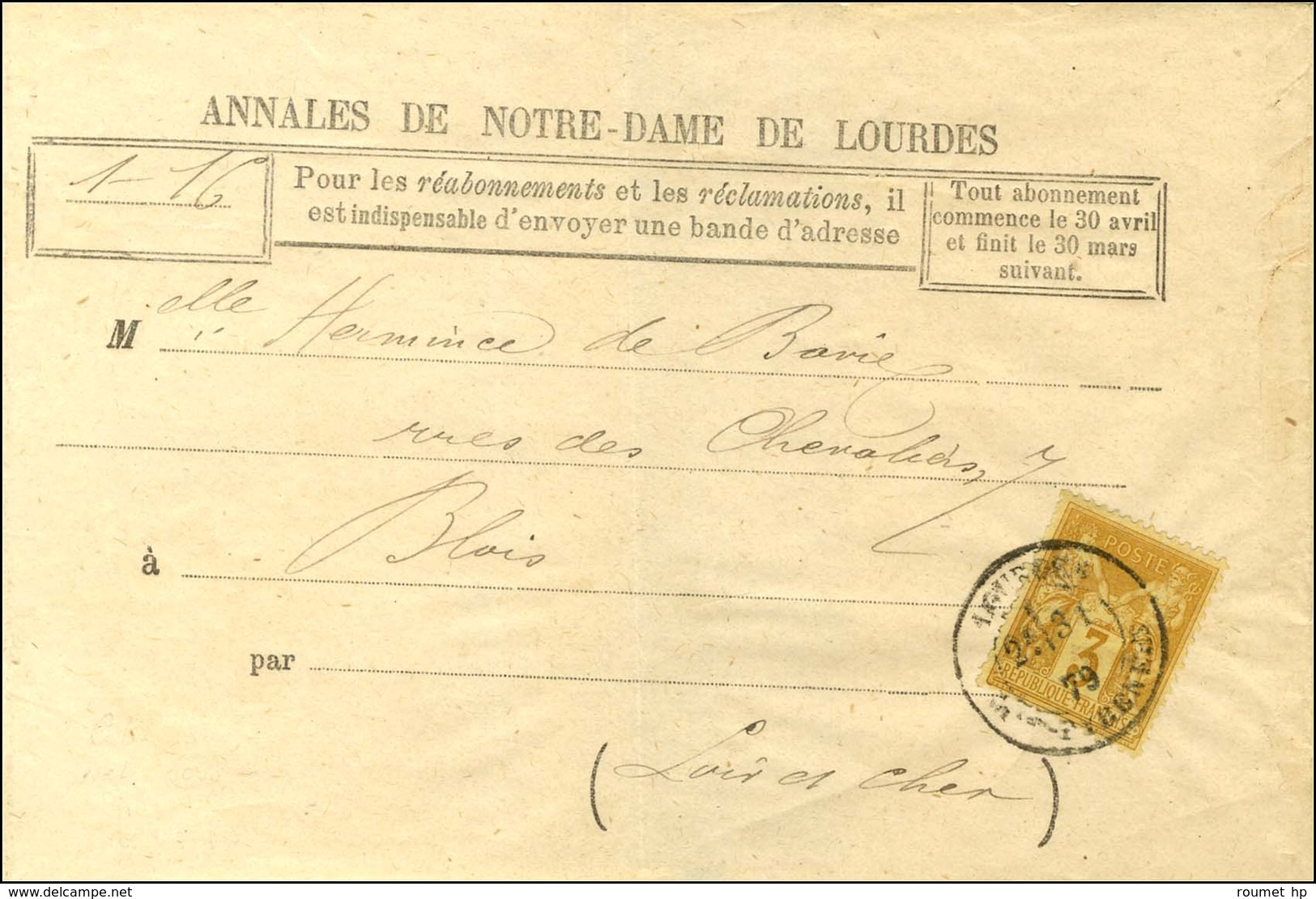 Càd LOURDES / HAUTES-PYRENEES / N° 86 Sur Bande D'imprimé. 1879. - TB / SUP. - 1876-1878 Sage (Type I)