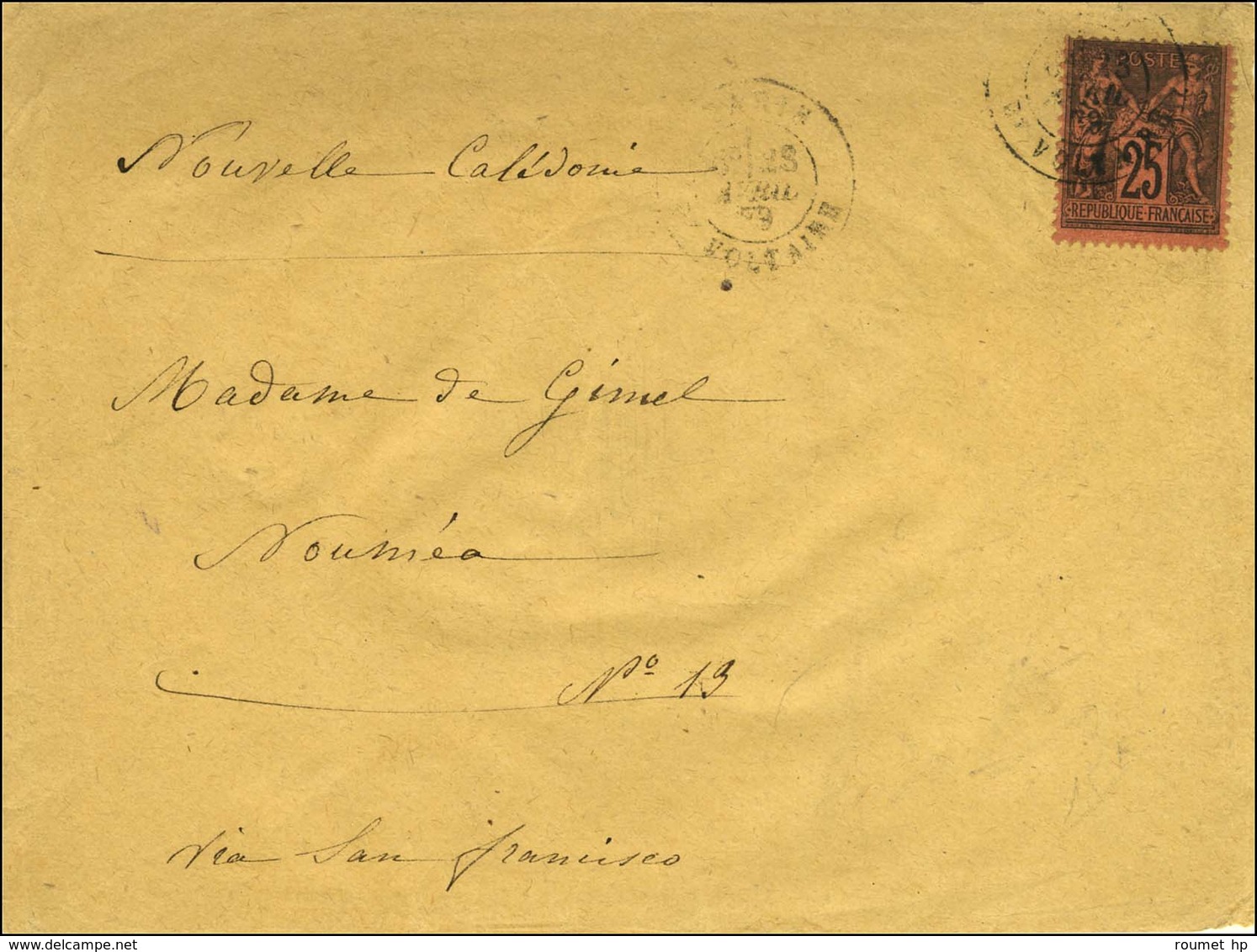 Càd PARIS / BT VOLTAIRE / N° 91 Sur Lettre Pour Nouméa. 1879. - TB / SUP. - 1876-1878 Sage (Type I)