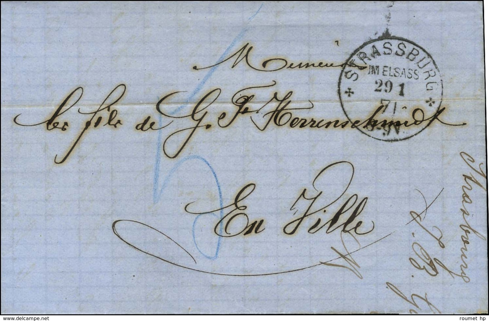 Càd STRASSBURG / IM ELSASS Sur Lettre Locale Taxée 5. 1871. - SUP. - Brieven En Documenten