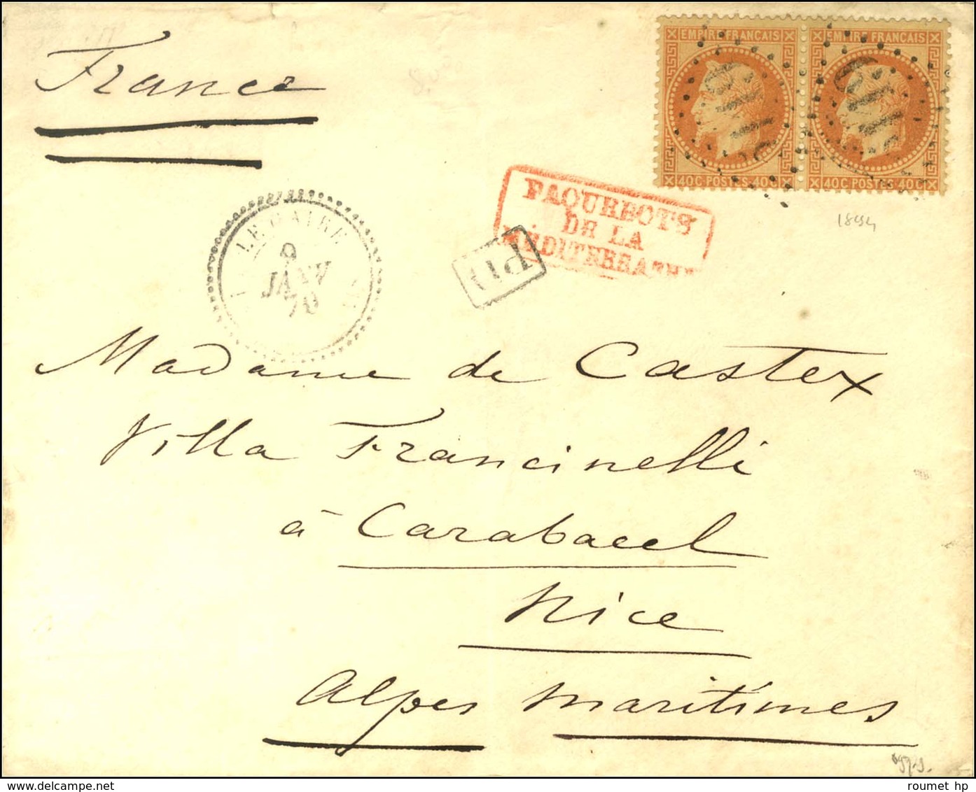 GC 5119 / N° 31 Paire Càd LE CAIRE / Bau FRANCAIS.1870. - TB. - R. - Maritime Post