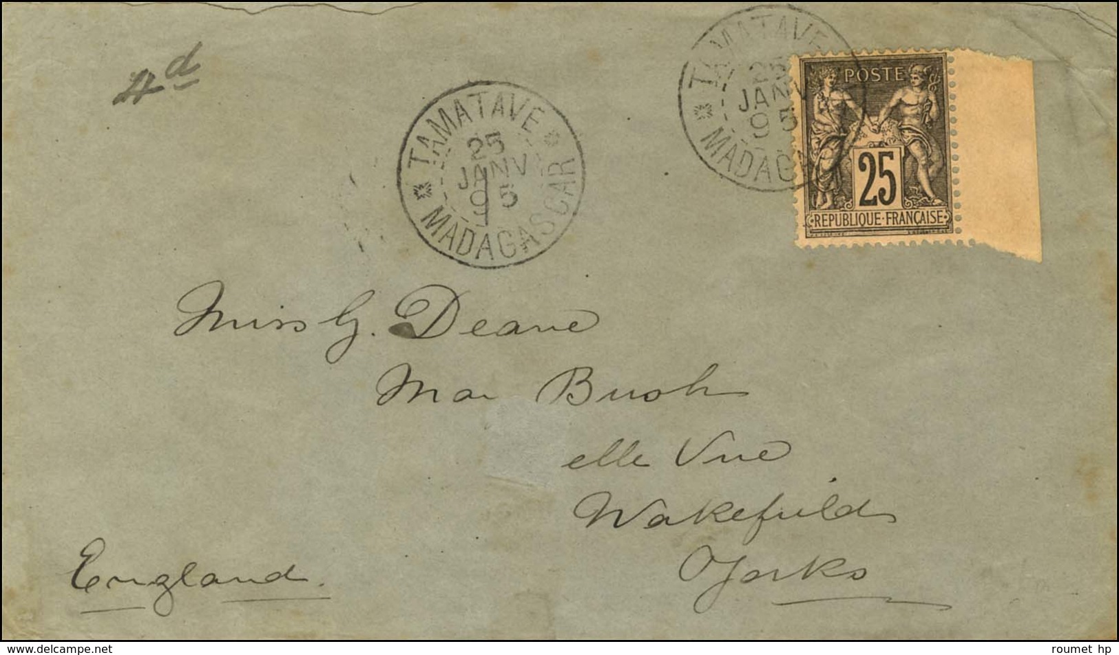 Càd TAMATAVE / MADAGASCAR / N° 97 Bdf Sur Lettre Pour L'Angleterre. 1895. - TB / SUP. - Maritime Post