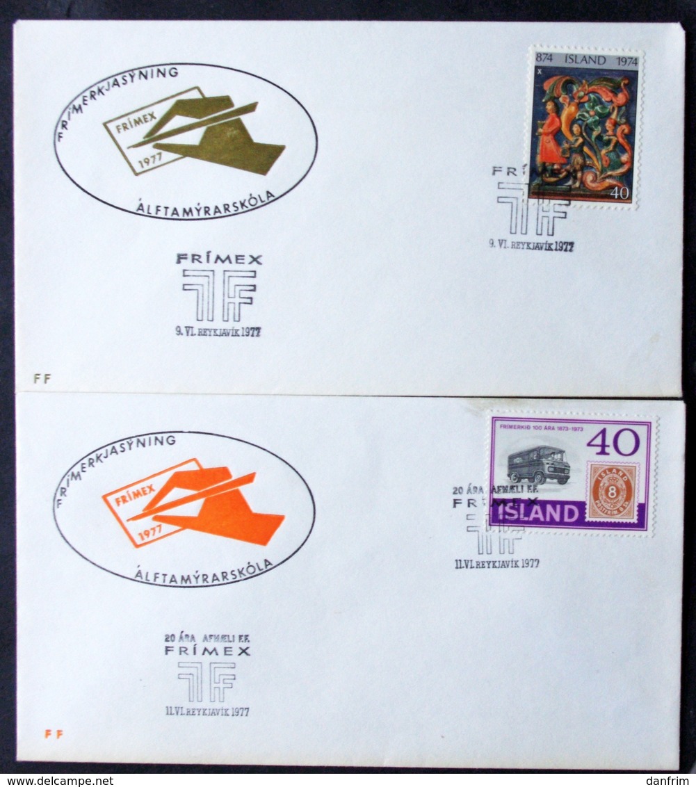 Iceland 1977 FRIMEX    MiNr.476,496 ( Lot 6663 ) - Lettres & Documents