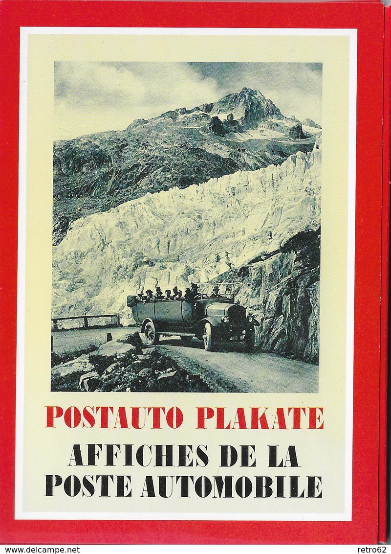 1986 POSTAUTO PLAKATE → 12 Attraktive Karten Schweiz. Alpenposten Im Set - Publicités