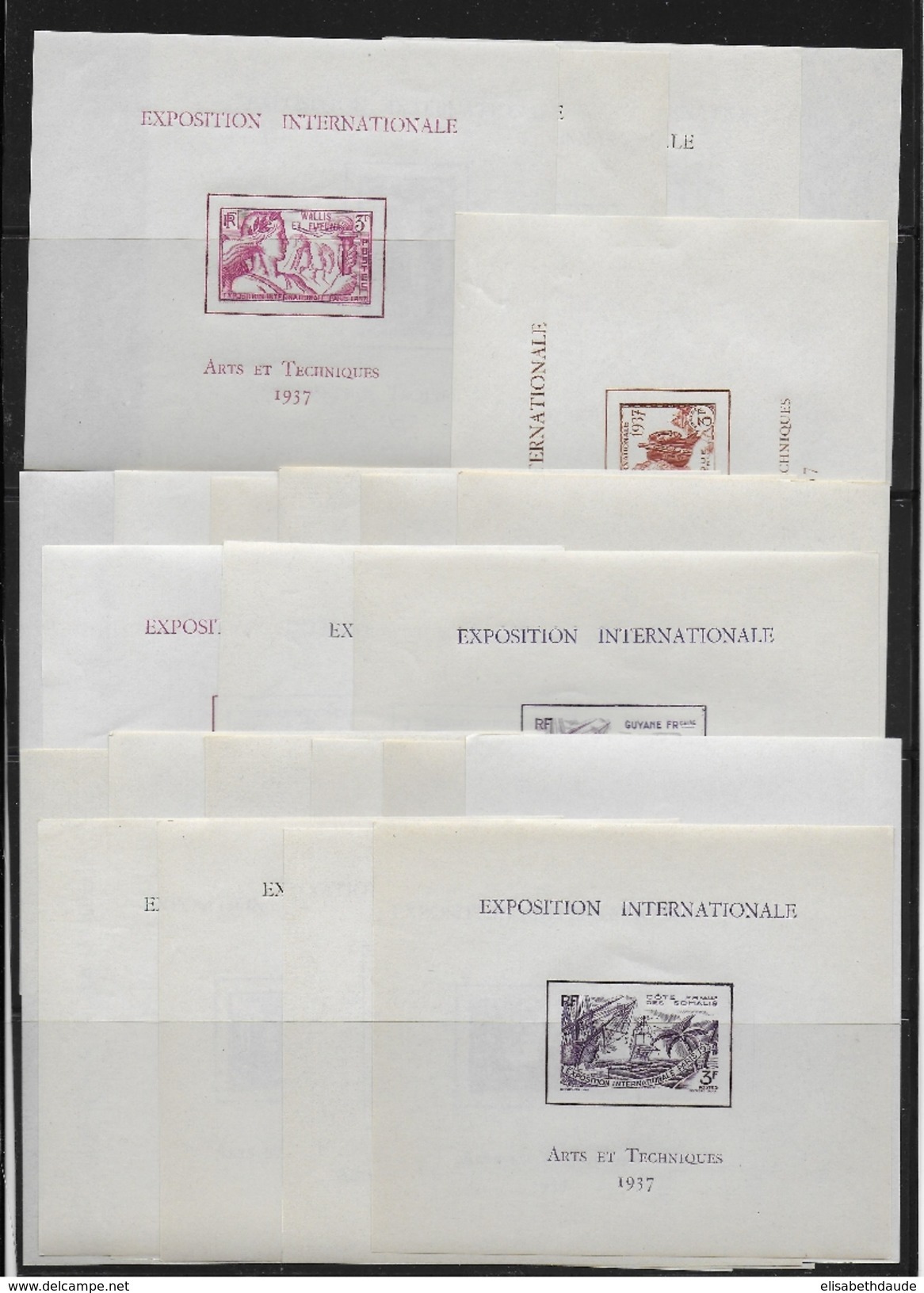 1937 - SERIE COMPLETE 24 BLOCS "EXPOSITION INTERNATIONALE 1937" LUXE MNH ** - COTE YVERT = 480 EUROS - 1937 Exposition Internationale De Paris