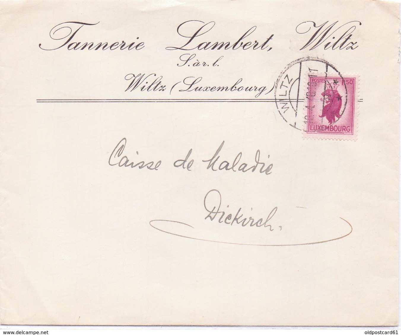 Schöne BEDARFSPOST / Geschäftspost   WILTZ / Lux.  - Tannerie Lambert - Gelaufen 1946 - Other & Unclassified