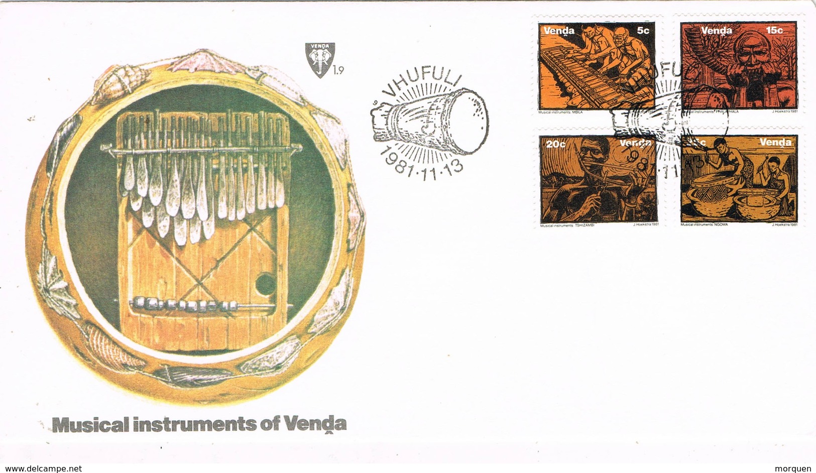 31464. Carta F.D.C. VHUFULI (venda) 1981. Musik, Musica Instrumentos - Venda