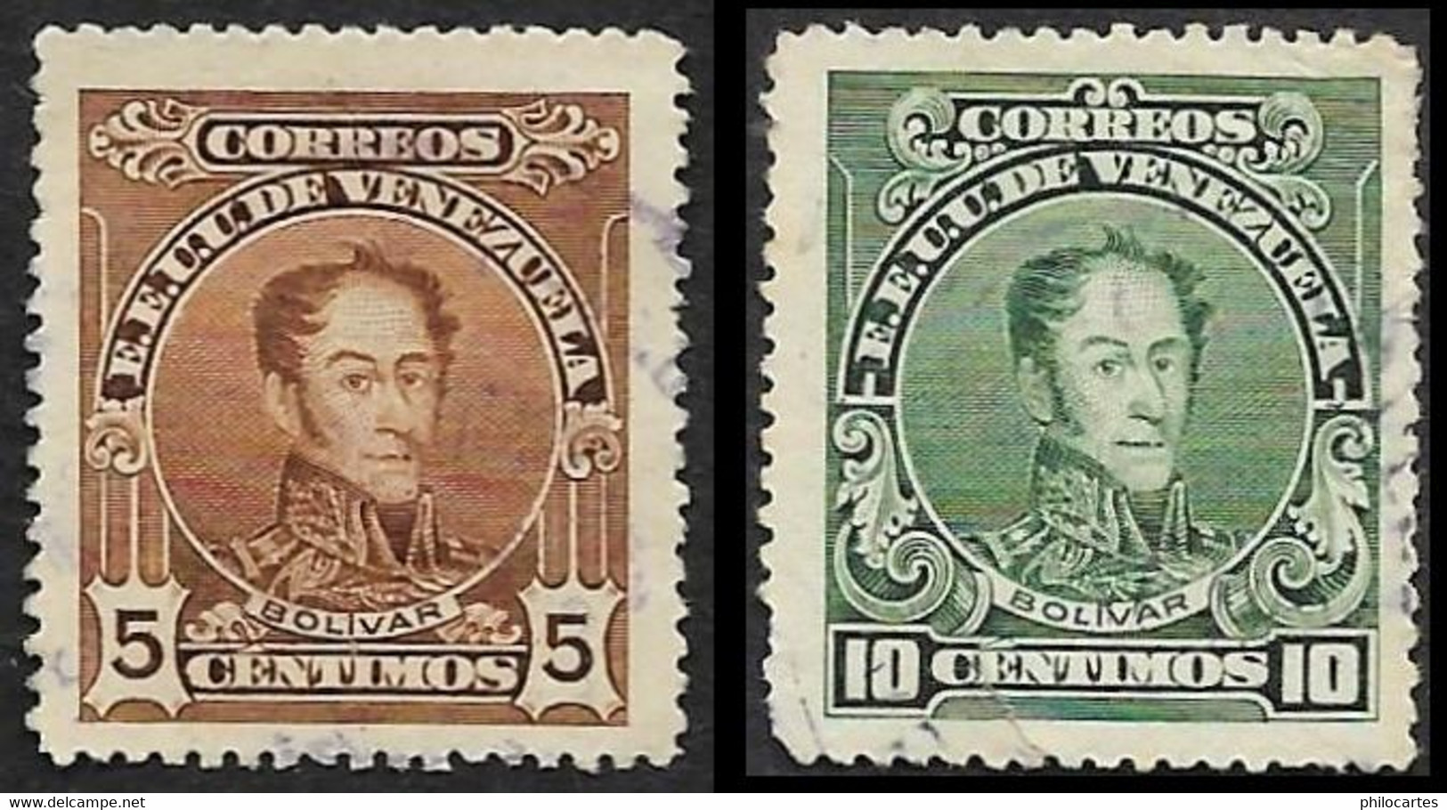 VENEZUELA   1924   - YT 144 Et 145  B Dentelés 14 -   Oblitérés - Cote 5.50e - Venezuela