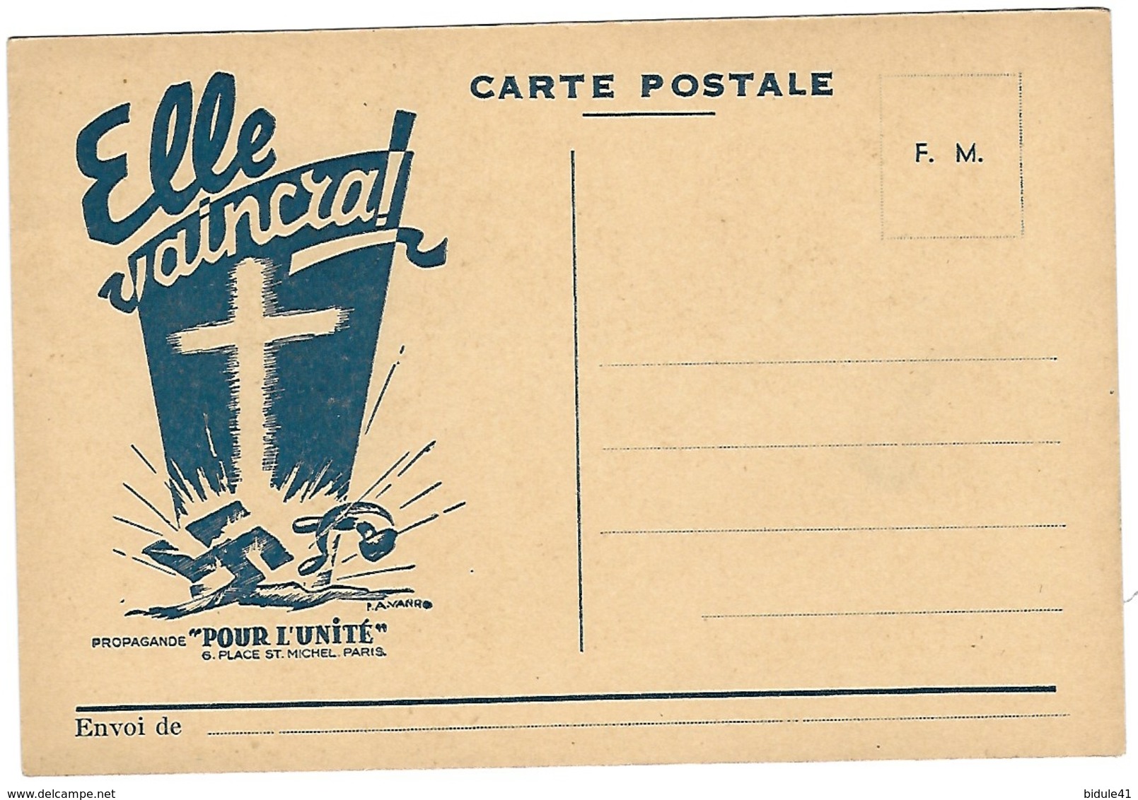 Ww2 - Guerre 39 - Carte Fm Llustree - Propagande - La Croix Du Christ - Pour L'unité - Rare - Lettres & Documents