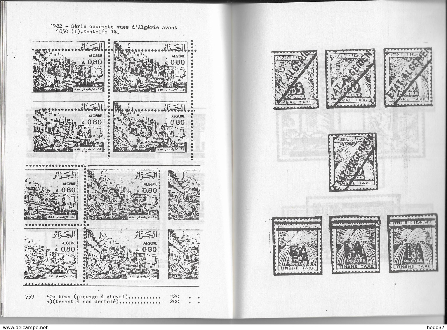 Catalogue Spécialisé Des Timbres D'Algérie - 1989 - 124 Pages - Colonies Et Bureaux à L'Étranger