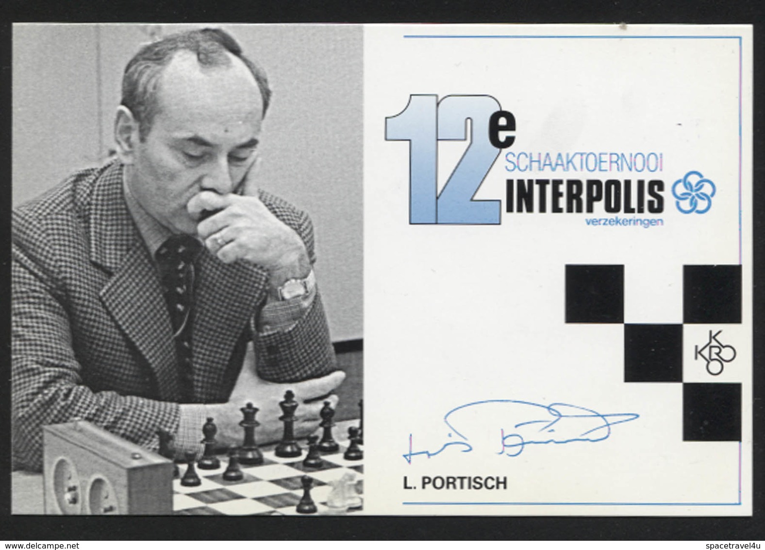 Lajos Portisch - Hungarian Chess Grandmaster -  Postcard - (CHESS-11) - Autres & Non Classés