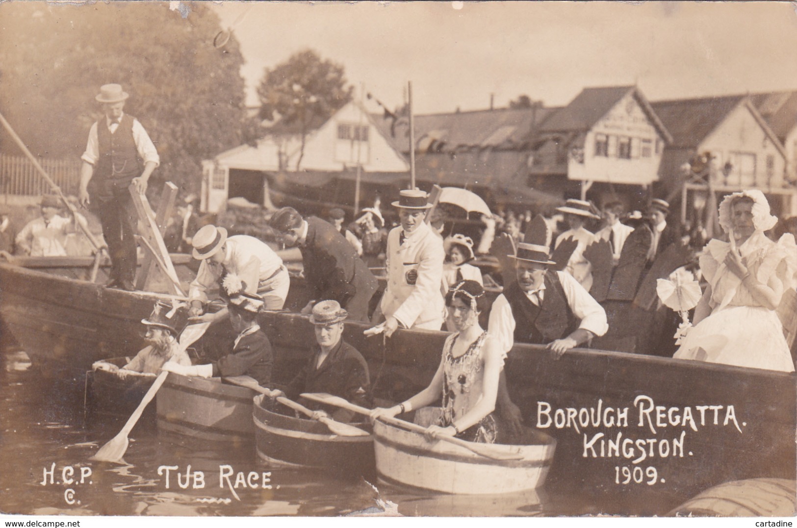 CPA - Borough Regatta - Kingston - Tub Race - 1909 - Jamaïque