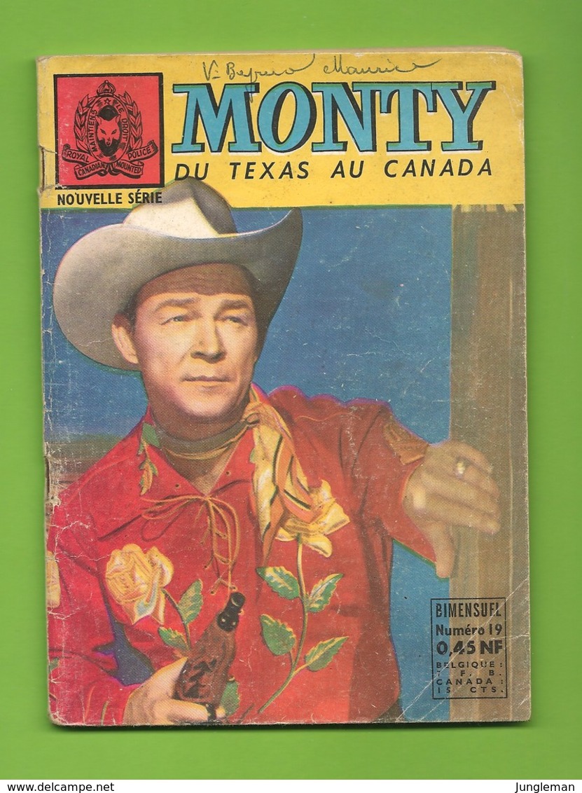 Monty, Du Texas Au Canada N° 19 - 2ème Série - S.A.G.E. - Dépôt Légal : Novembre 1960 - BE - Sagédition