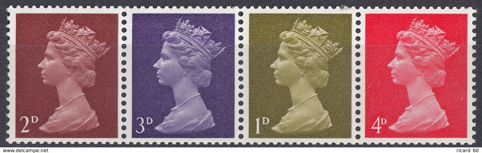 Timbres Neufs** De Grande Bretagne, N°472, 473, 474 Et 476 Yt  Se Tenant, 1976, Série Courante, Reine Queen, - Neufs