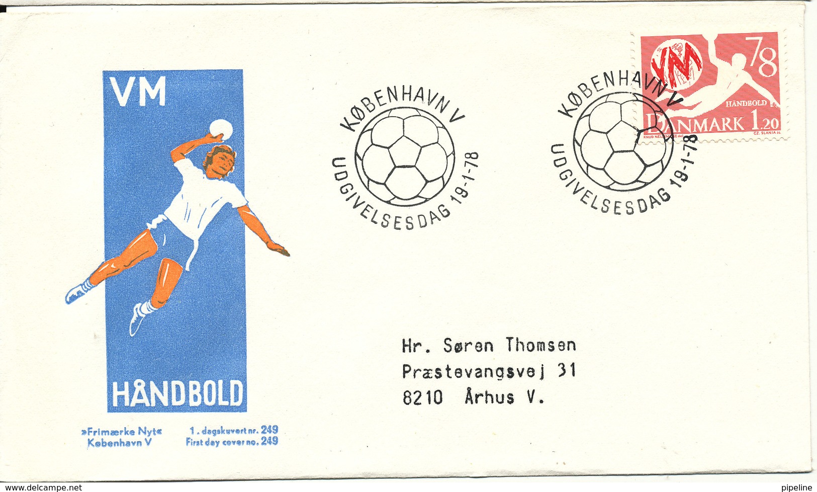 Denmark FDC 19-1-1978 WORLD Championship Handball With Cachet - Handball