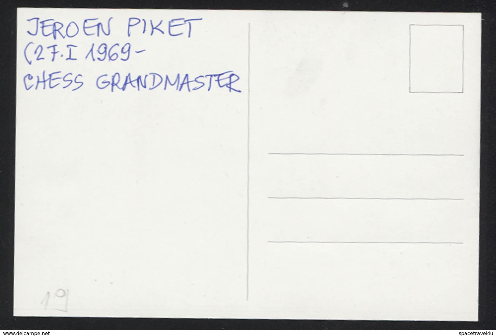 Jeroen Piket -  Dutch Chess Grandmaster,  A Four-time Dutch Chess Champion -  Postcard - (CHESS-19) - Autres & Non Classés