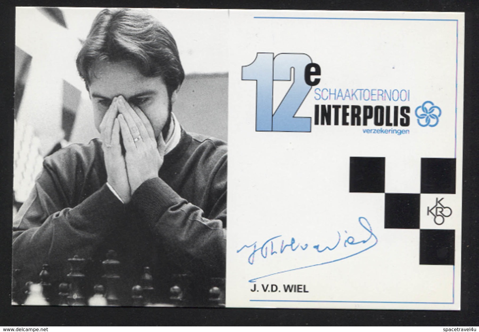 John Van Der Wiel -  Dutch Chess Grandmaster,  A Two-time Dutch Chess Champion -  Postcard - (CHESS-20) - Autres & Non Classés