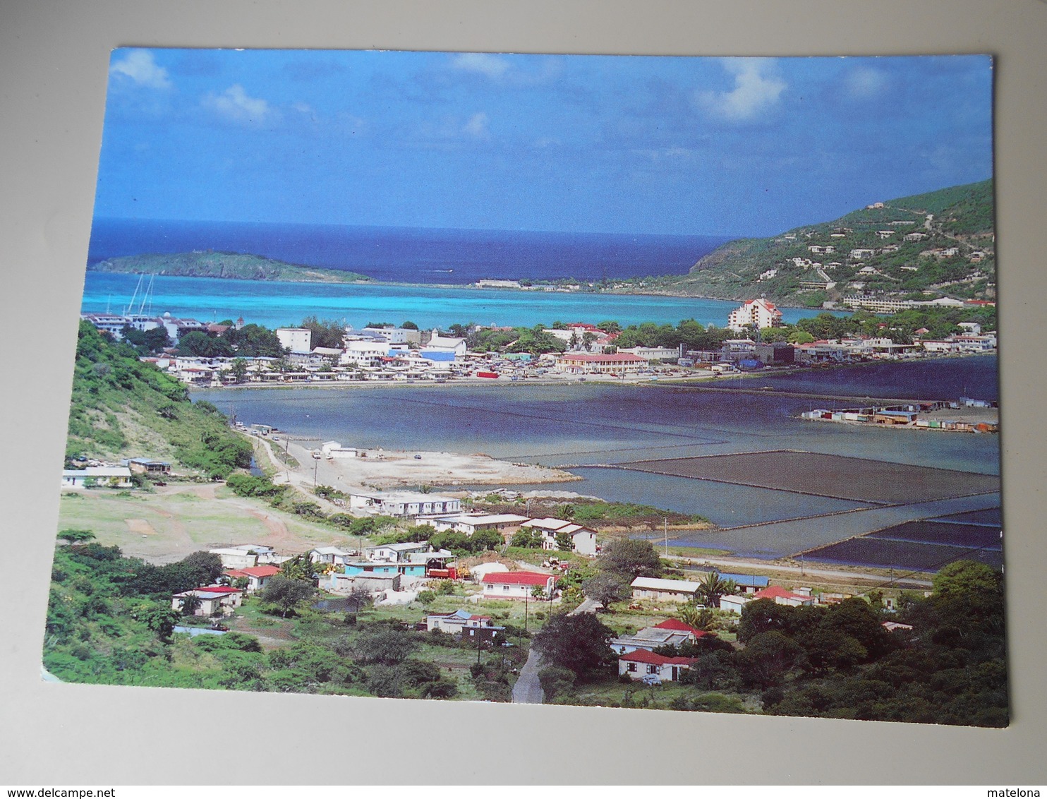 ANTILLES NEERLANDAISES ST. MAARTEN / ST. MARTIN WEST INDIES THE OLD SALT PONDS WITH PHILIPSBURG ON GREAT BAY IN THE BACK - Saint-Martin