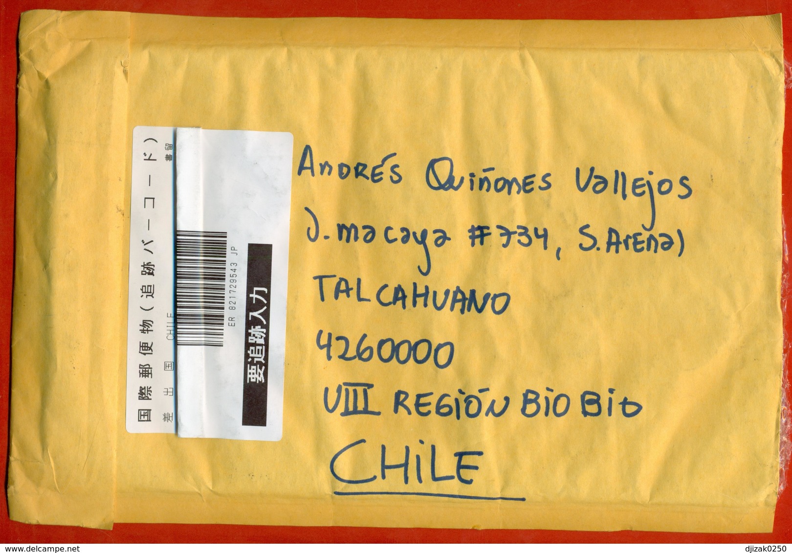 Chile 2019. A Registered Letter Past The Mail. Aircraft. Airmail. - Chile