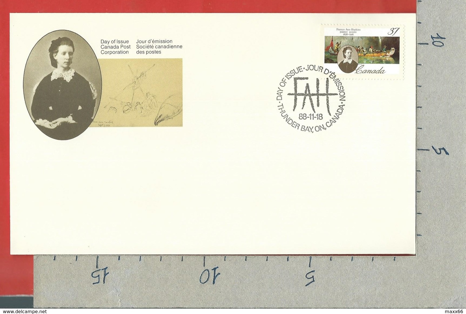 CANADA - FDC - 1988 - 150th Anniversary Of The Birth Of Frances Anne Hopkins (Artist) - 1981-1990