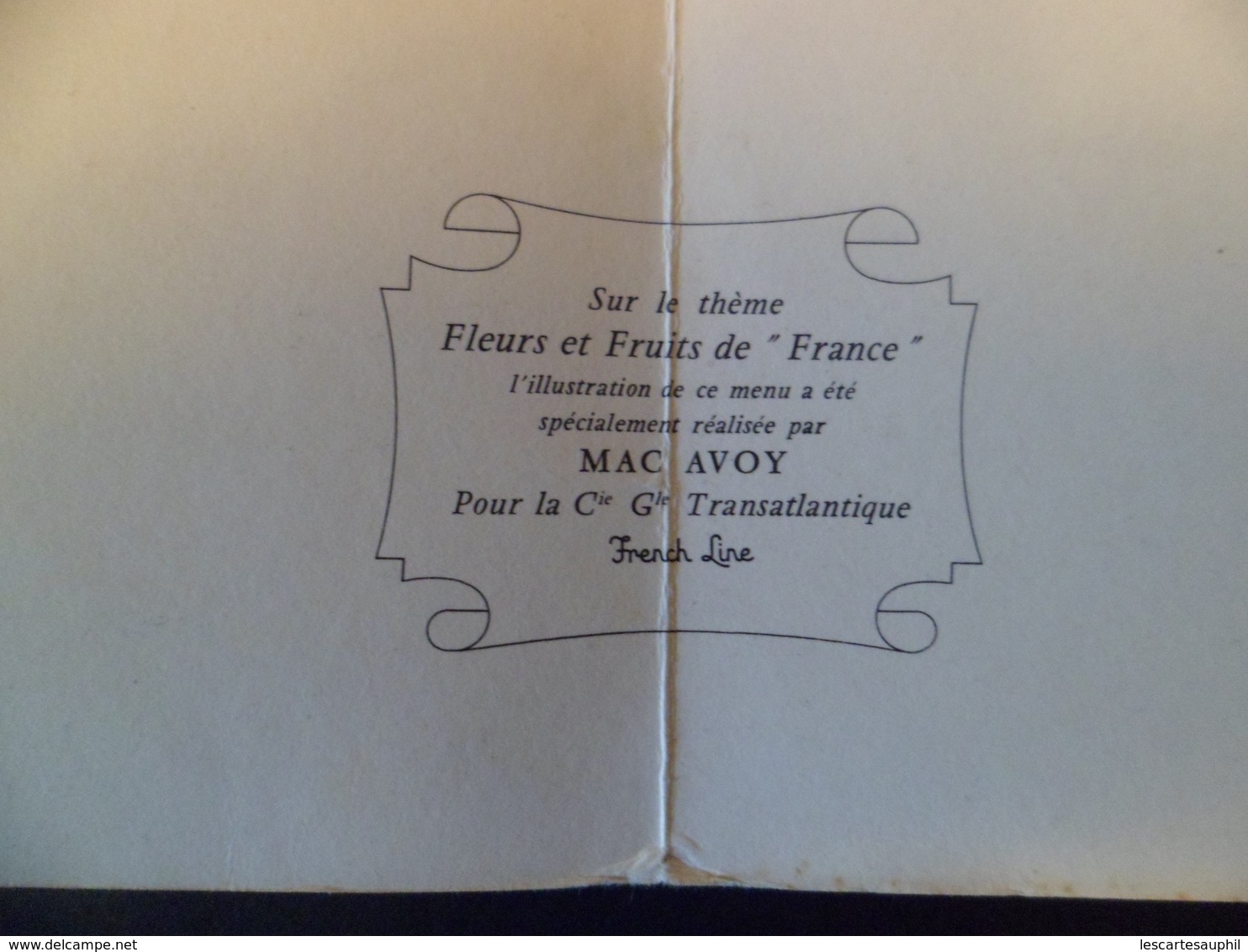 Ancien Menu Paquebot France Illustré Mac AVOY Cie Gle Transatlantique French Line Premiere Classe R Grangier 1963 - Menu