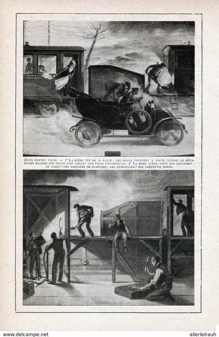 Auto Contre Train /  Imprimer, Pris D`un Magazine / 1908 - Autres & Non Classés