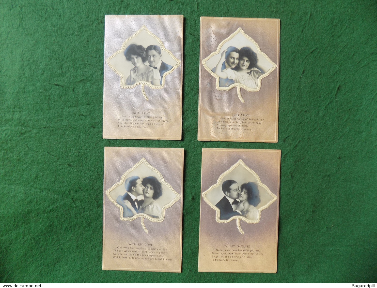 NOVELTY: With Love X4 Textured Silka 1906 Schwerdtfeger UNUSED - Altri & Non Classificati