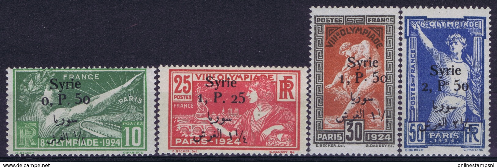 Syria Yv 149 - 152 MH/* Flz/ Charniere Part Signed/ Signé/signiert 1924 - Unused Stamps