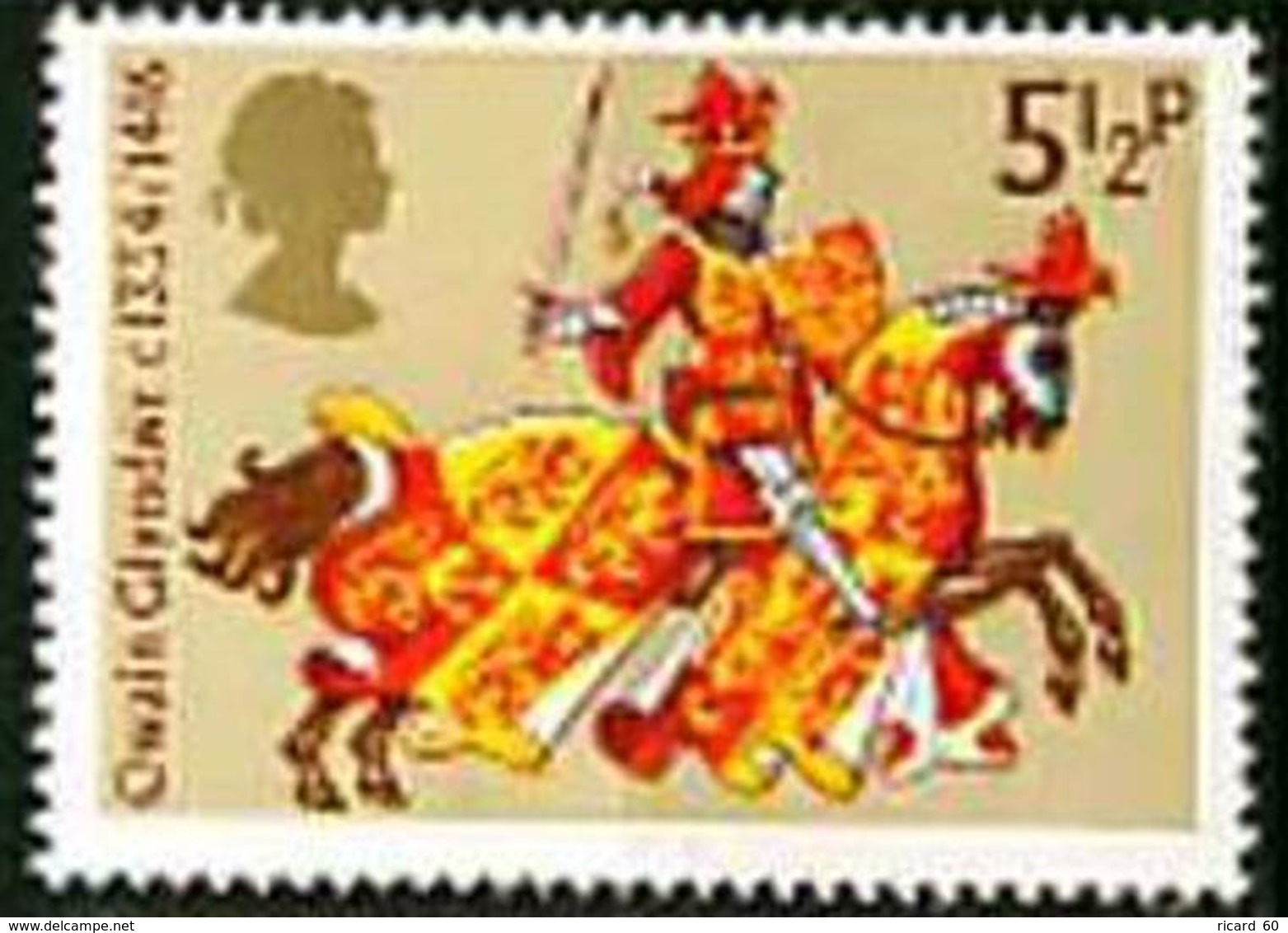 Timbres Neufs** De Grande Bretagne, N°730 Yt, Chevalerie Médiévale, Owain Glyndwr, Cheval Chevalier, Armure - Neufs