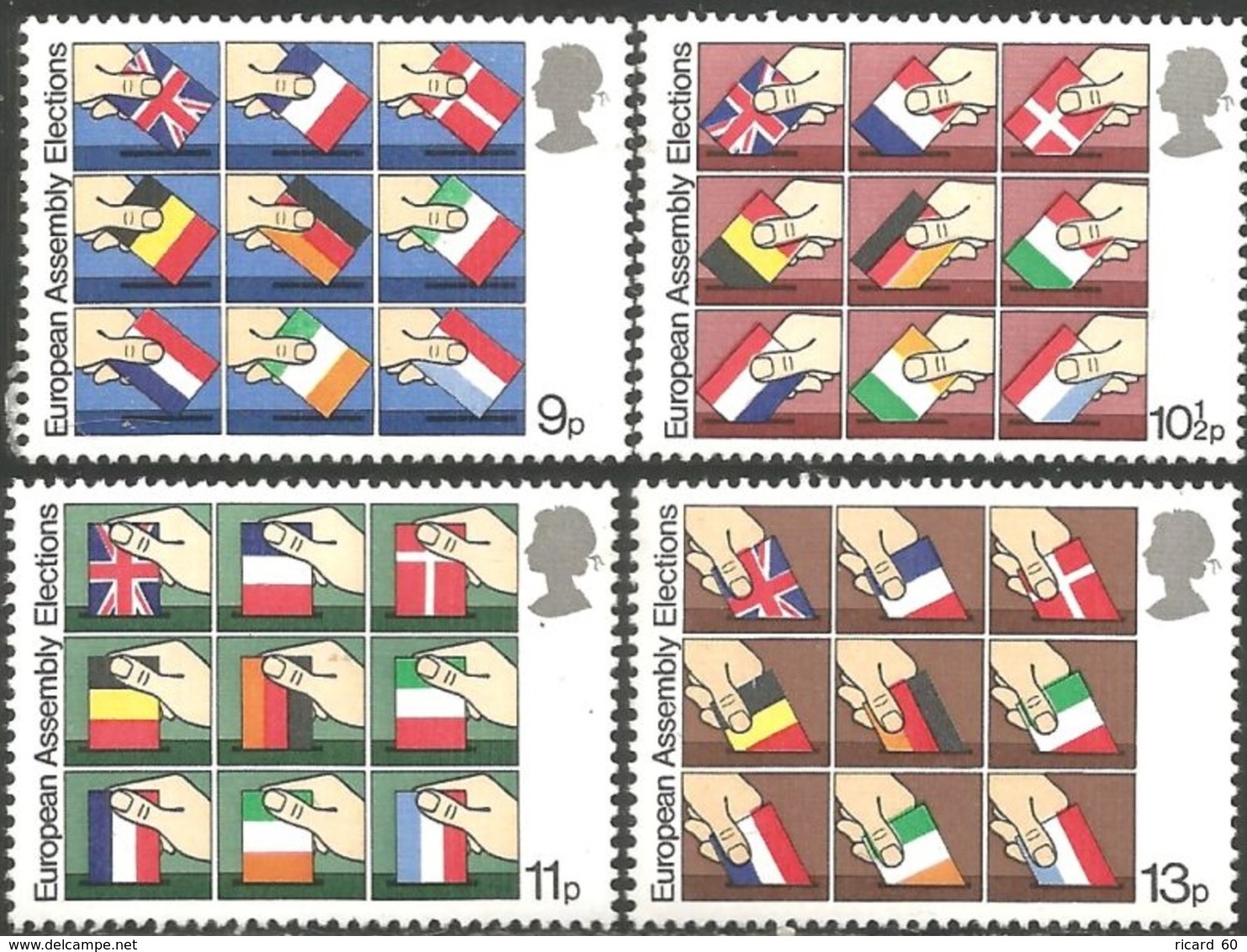 Timbres Neufs** De Grande Bretagne, N°888-91 Yt, élections Au Parlement Européen, Urne, Drapeaux - Neufs