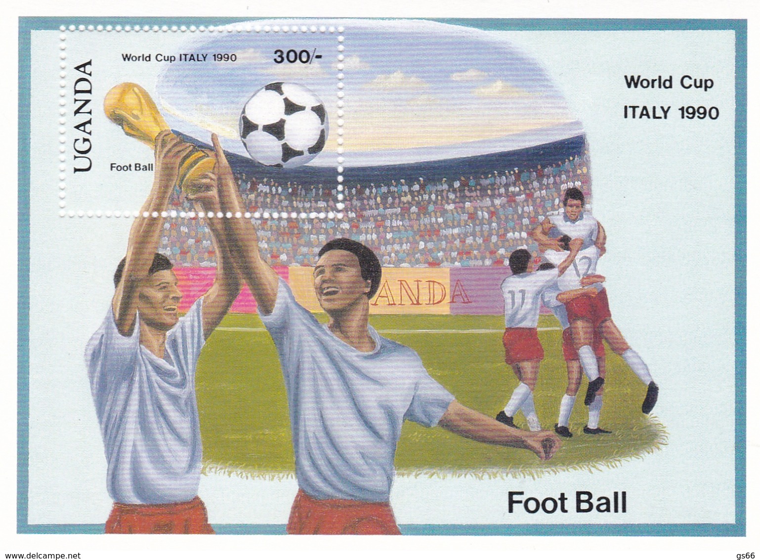 Uganda, 1990, 647 Block 90,  Fußball-Weltmeisterschaft 1990.  MNH ** - Uganda (1962-...)