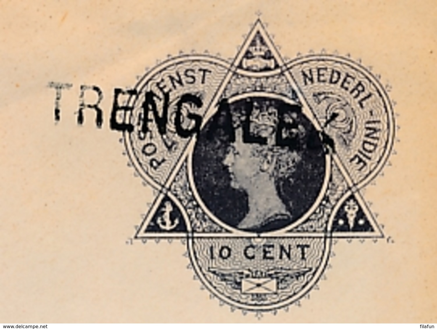 Nederlands Indië - 1910 - 10 Cent Envelop Van L TRENGALEK Via VK TOELOENGAGOENG Naar Soerabaja - Nederlands-Indië