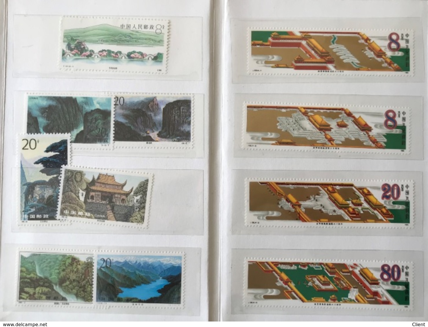 CHINE - Timbres Livre Bleu Album - - Blokken & Velletjes