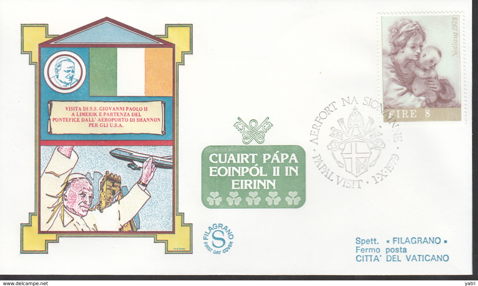Irlanda - 1979 - Viaggio Di Papa Giovanni Paolo II In Irlanda - Aerogramma Per Il Vaticano - Posta Aerea