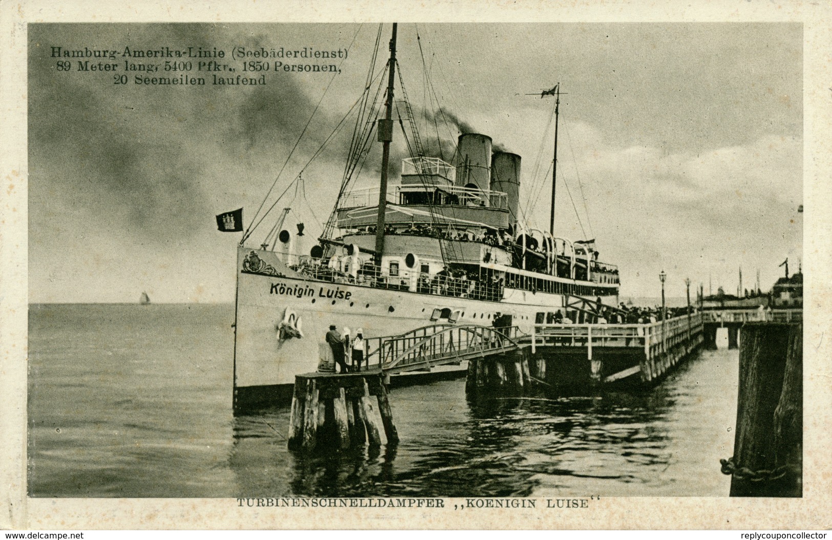 T.S. Königin Luise - Dampfer Auf Der Helgoland-Route - Paquebots