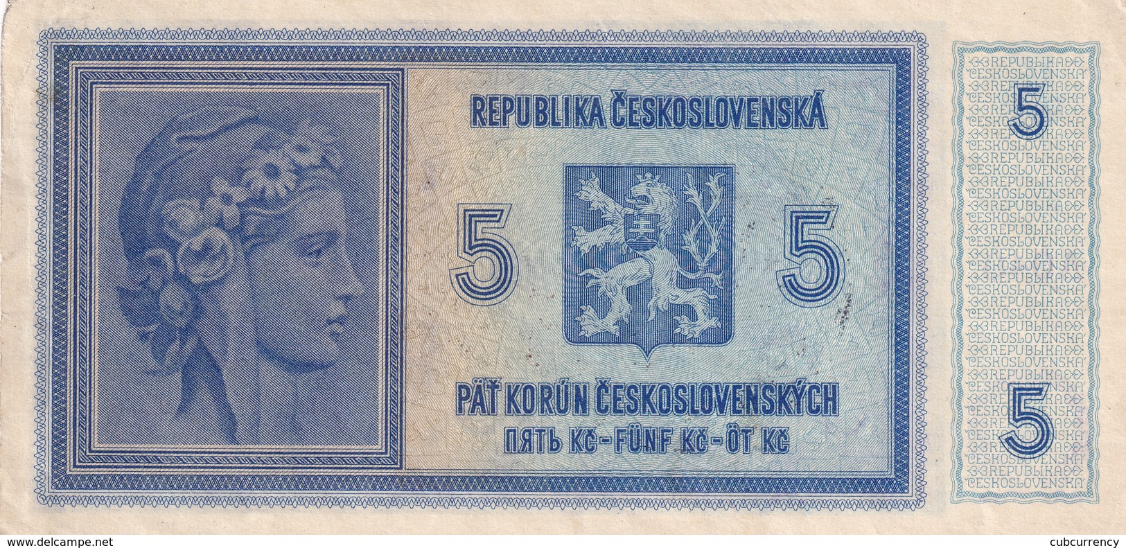 Czechoslovakia Protectorate Protektorát 5 Korun  AUNC - Tchécoslovaquie