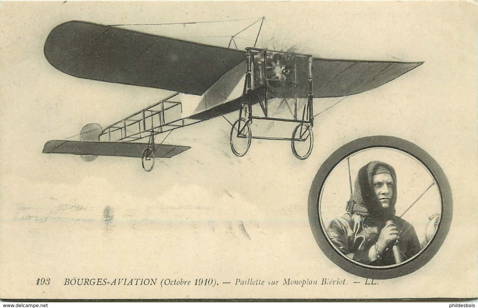 BOURGES AVIATION Octobre 1910 Paillette Sur Monoplan Bleriot - Meetings