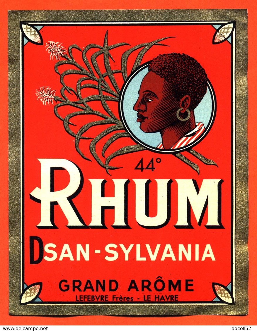 étiquette Glaçée Ancienne De Rhum San Sylvana Lefebvre Frères à Le Havre - Rhum