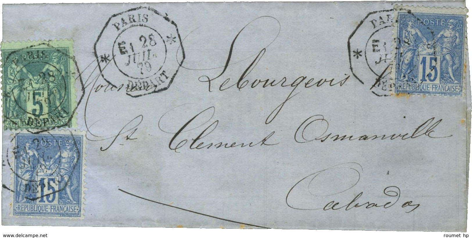 Càd Octo De Lev. Exp. * PARIS * / DEPART E1 / N° 75 + 90 (2). 1879. - TB / SUP. - Other & Unclassified