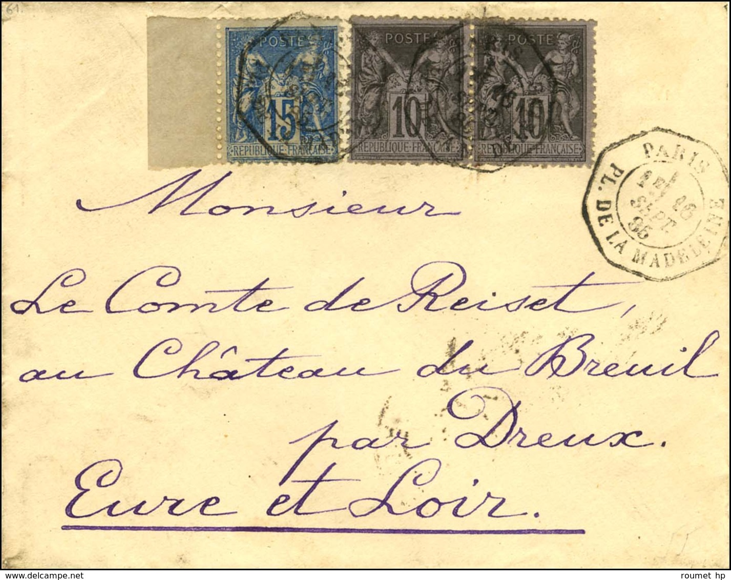 Càd Octo De Lev. Exp. PARIS / PL. DE LA MADELEINE 1e / N° 89 (2) + 90. 1885. - TB / SUP. - Other & Unclassified