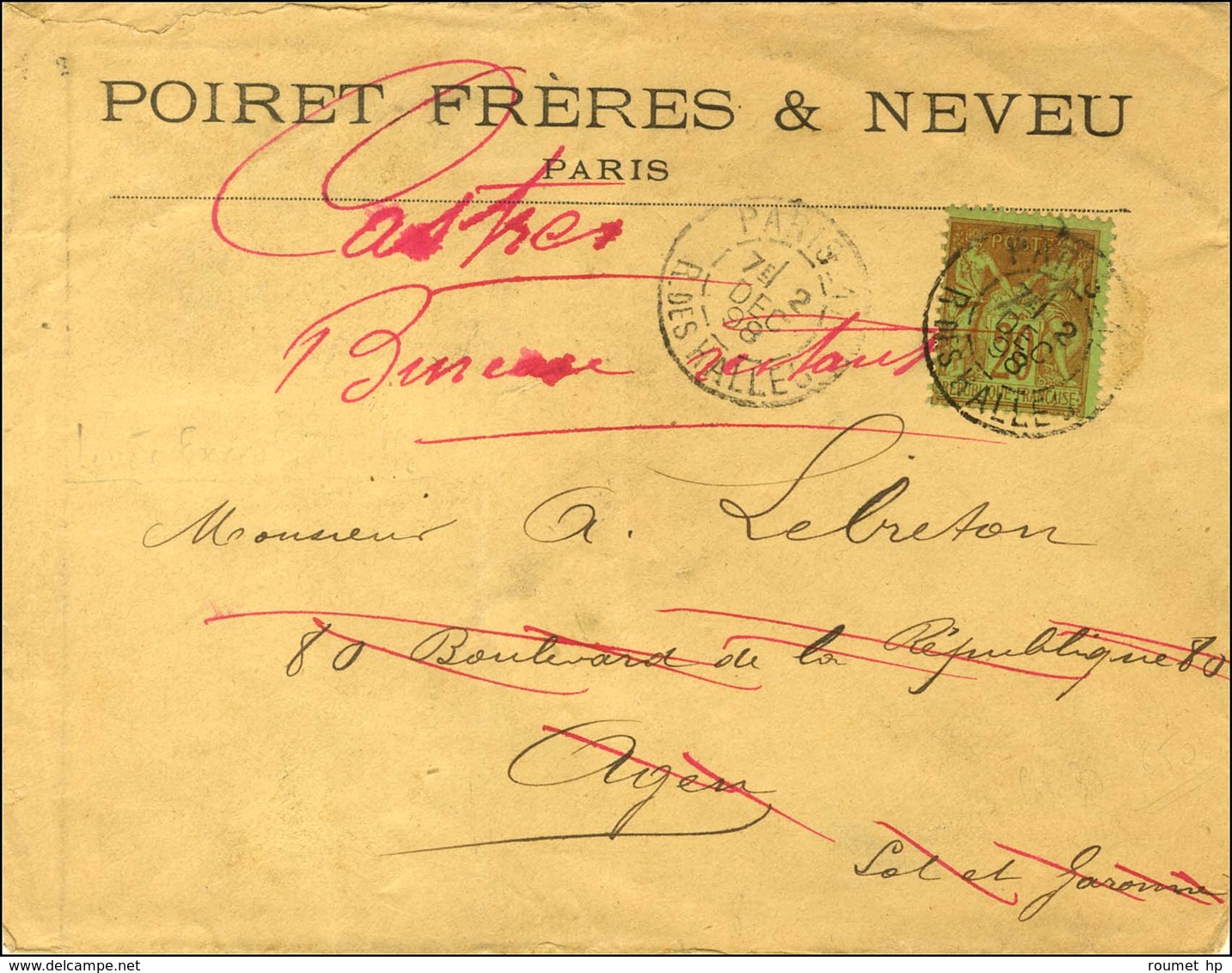 Càd De Lev. Exp. PARIS 17 / R. DES HALLES 7e / N° 96. 1898. - TB / SUP. - R. - Other & Unclassified