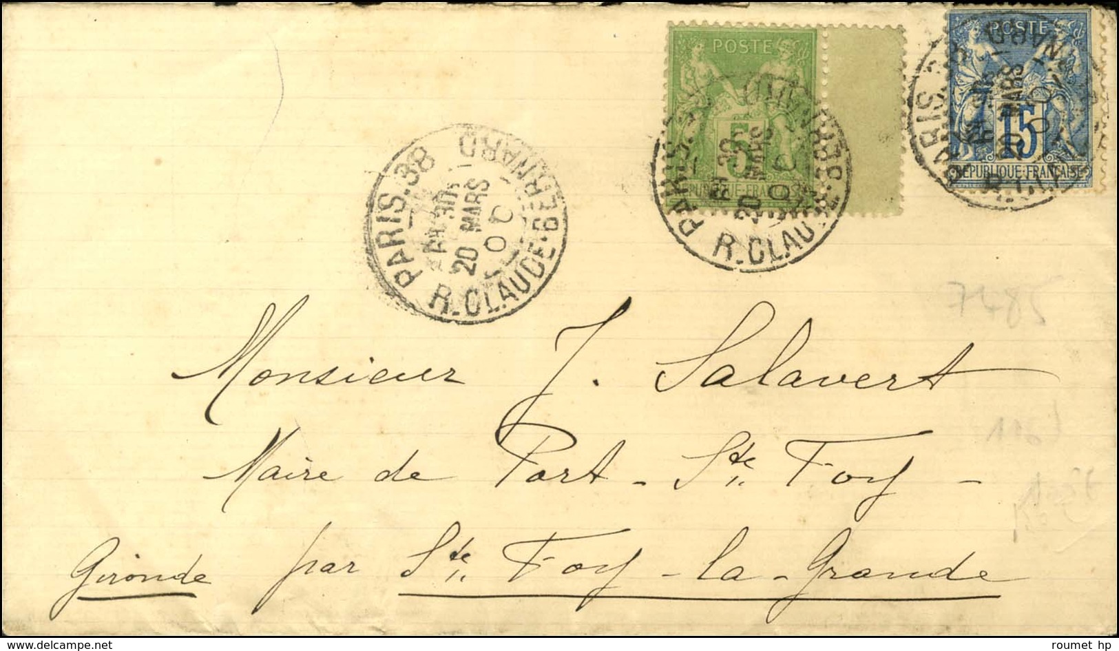 Càd De Lev. Exp. PARIS 38 / R. CLAUDE BERNARD / N° 90 + 102. 1900. - TB / SUP. - R. - Other & Unclassified