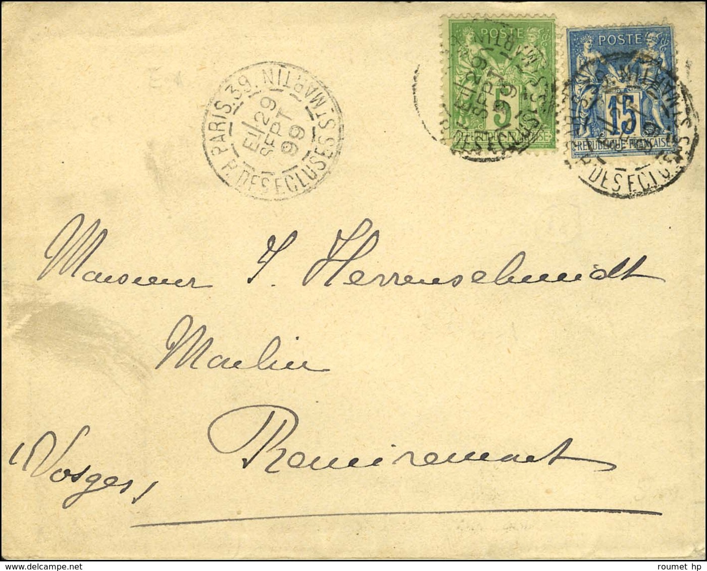 Càd De Lev. Exp. PARIS 39 / R. DES ECLUSES ST MARTIN E1 / N° 90 + 106. 1899. - TB / SUP. - R. - Other & Unclassified