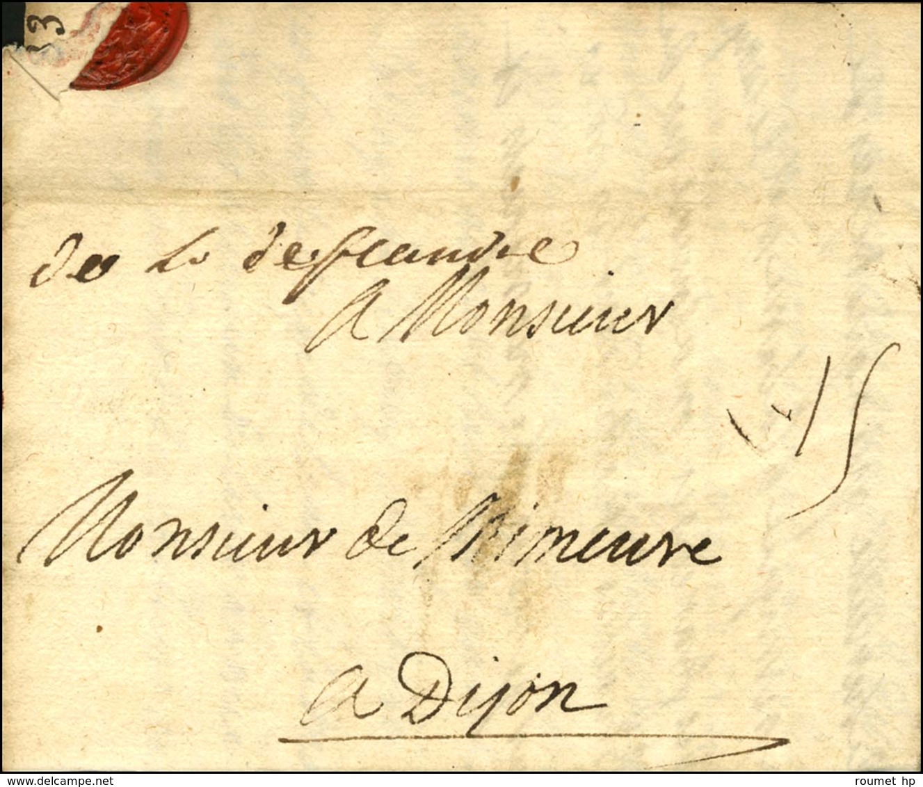 '' De L De Flandre '' Sur Lettre Avec Texte Daté '' Au Camp De Duisbourg Le 28 Août 1705 ''. - TB. - R. - Legerstempels (voor 1900)