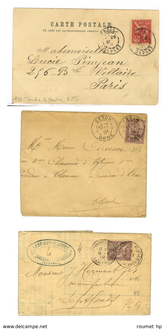 Lot De 19 Lettres Affranchies Au Type Mouchon (N° 112 à 118). - TB. - Collections