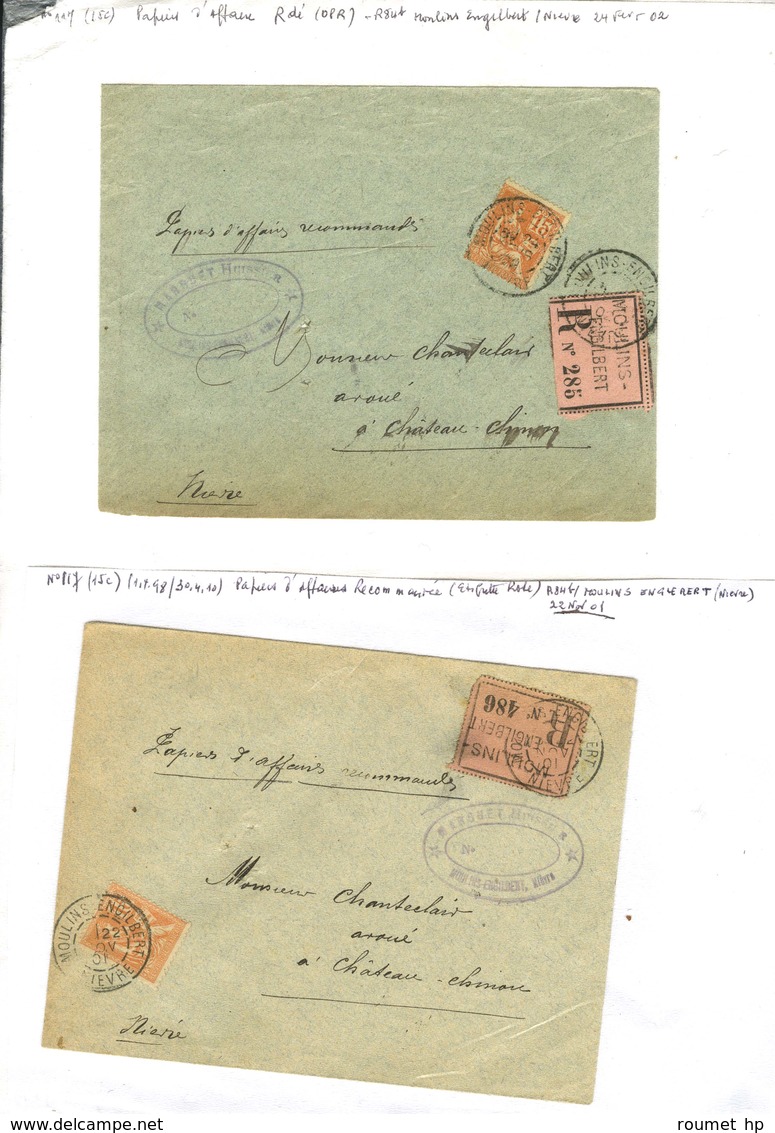 Lot de 19 lettres affranchies au type Mouchon (N° 112 à 118). - TB.