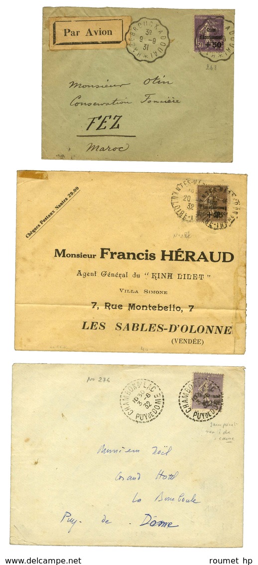 Lot De 16 Lettres Affranchies Avec Timbres à Surtaxe Dont Caisse D'Amortissement, Le Travail (N° 252) Et Les Provinces ( - Verzamelingen