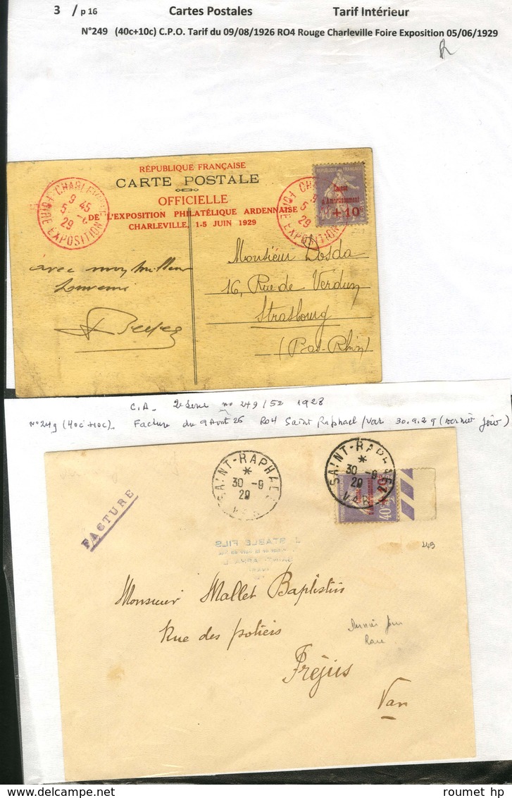 Lot De 16 Lettres Affranchies Avec Timbres à Surtaxe Dont Caisse D'Amortissement, Le Travail (N° 252) Et Les Provinces ( - Collections